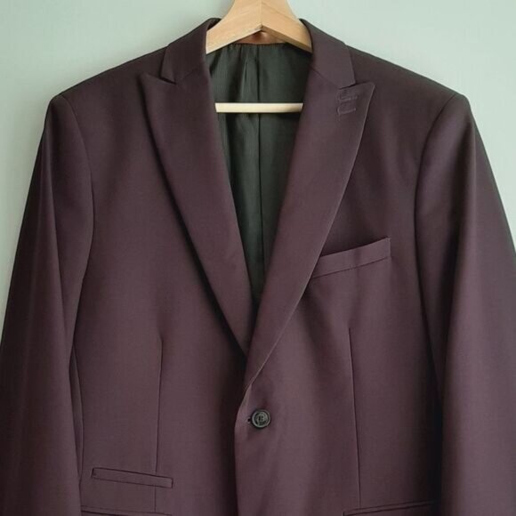 RW&CO nwot - Tailored Fit Blazer Jacket Deep Plum Purple Men's Sz 40 - Picture 3 of 13
